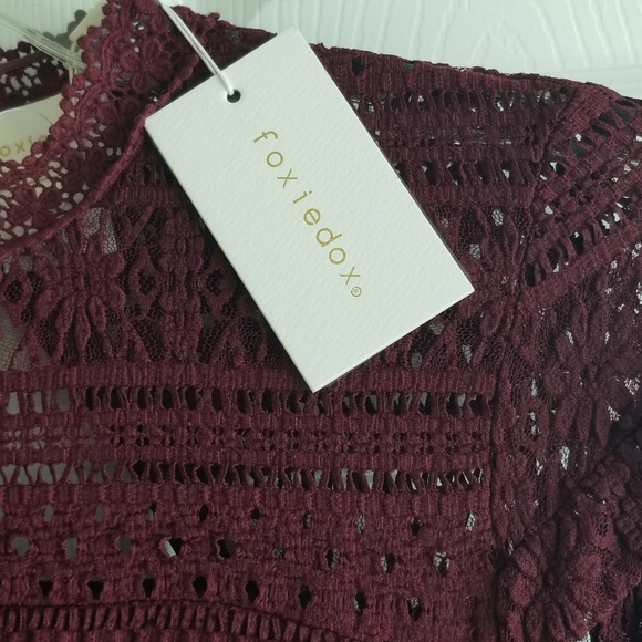 FOXIDOX Ellie Fit & Flare Lace Dress w/ Sexy Back - Picture 2 of 16